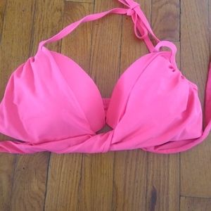Pink wrap bikini top